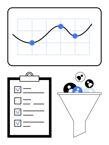 Data metrics checklist and funnel visualization vector image