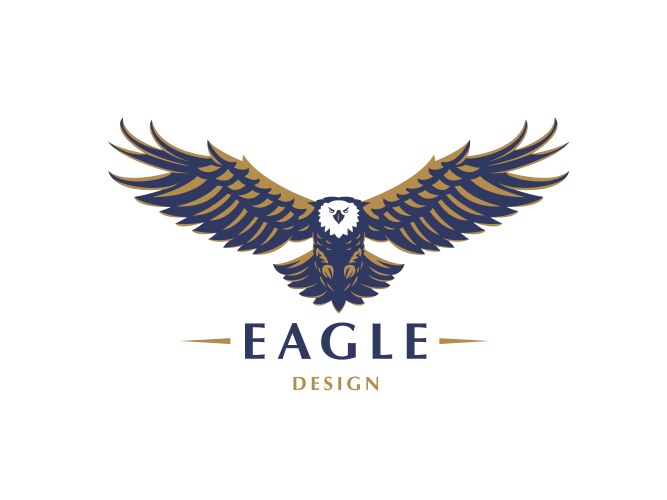 Bald eagle flying mascot spreading wings Vector Image