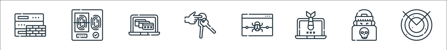 Hacker line icons linear set quality vector image