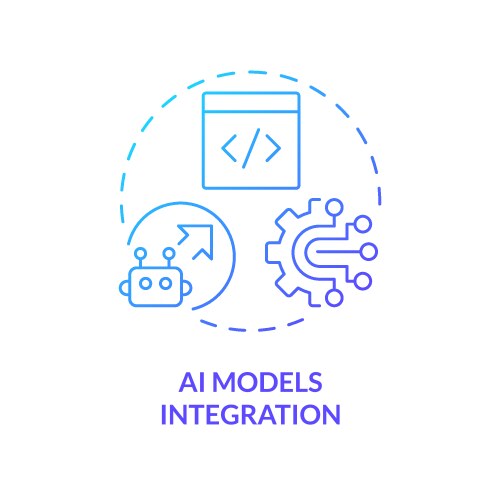 Gradient thin line icon ai models integration vector image