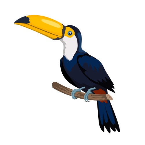 Isolated cartoon toucan icon mexican forest bird Vector Image