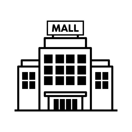 Modern line drawing of a stylized hotel building – Royalty-Free Vector ...