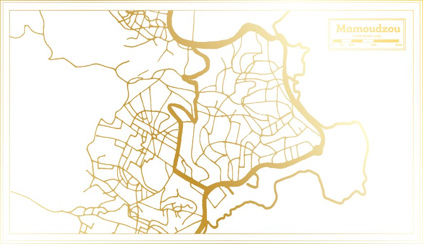 Mamoudzou mayotte city map in retro style vector image