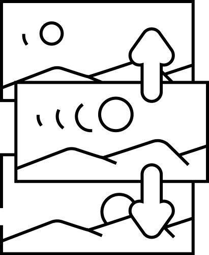 Parallax scrolling ux ui design line icon vector image