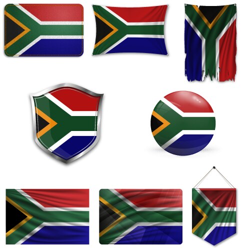 south african flag a grunge vector