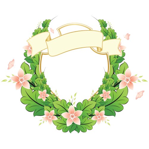 Spring landscape with trees mountains and hills Vector Image