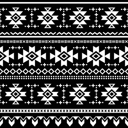 Tribal seamless pattern aztec black and white Vector Image