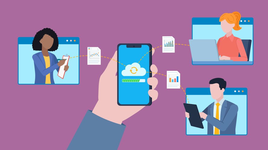 Cloud with an upload icon and a counter vector image