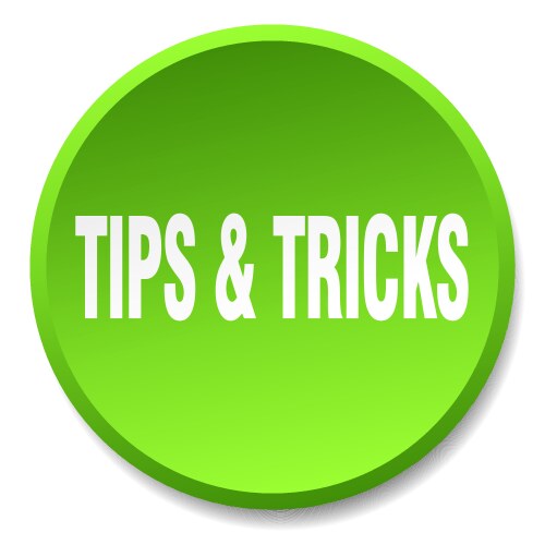 Tips tricks green round flat isolated push button vector image