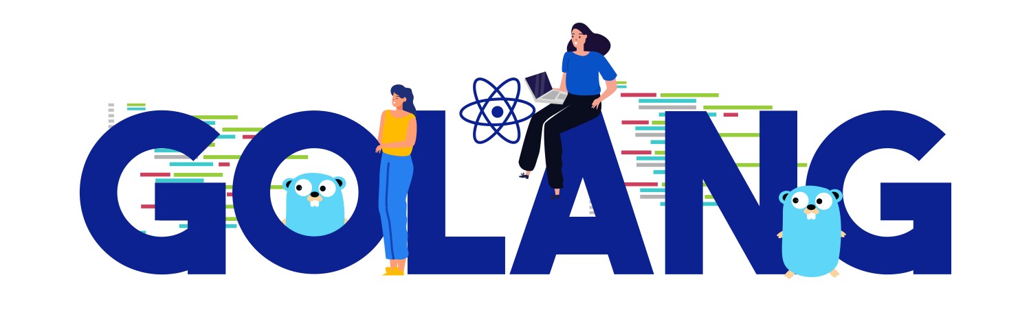 Golang programming languages large text concept vektorbild