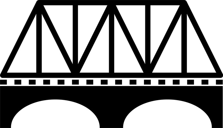Railway Arch Bridge Icon Vector Image