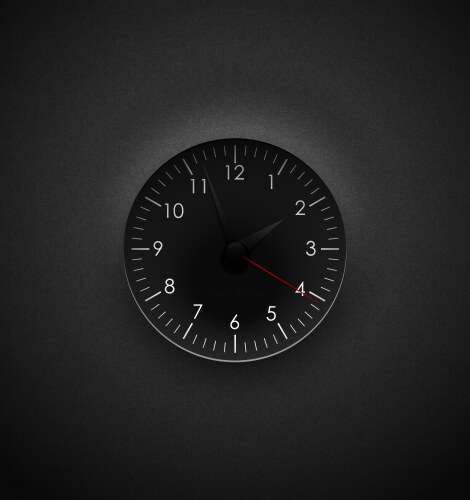 Realistic round clock cut out in white background Vector Image