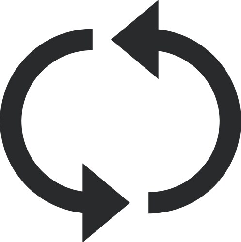 Arrows icon shape pointer reload progress vector image