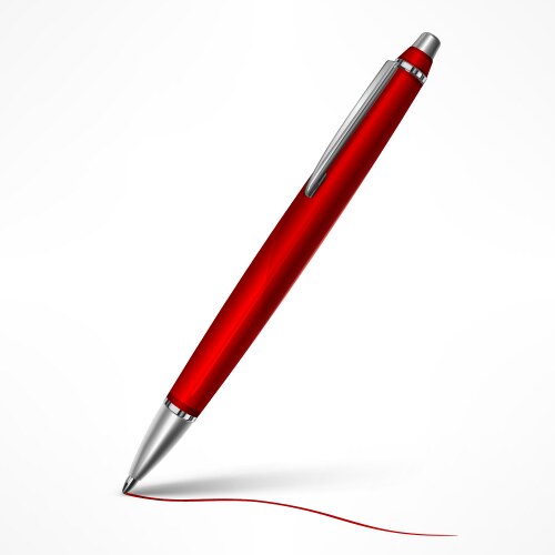 Red pen Royalty Free Vector Image - VectorStock