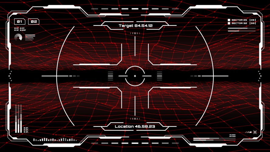 Hud round frames aim controls digital interface Vector Image