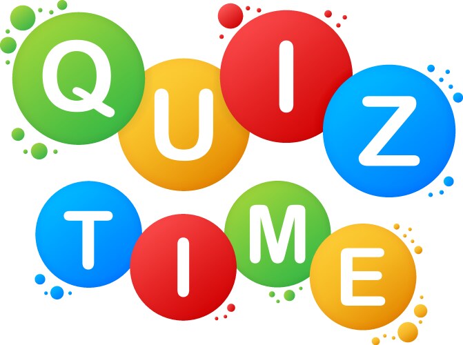 quiz time logo with speech bubble symbols concept vector image