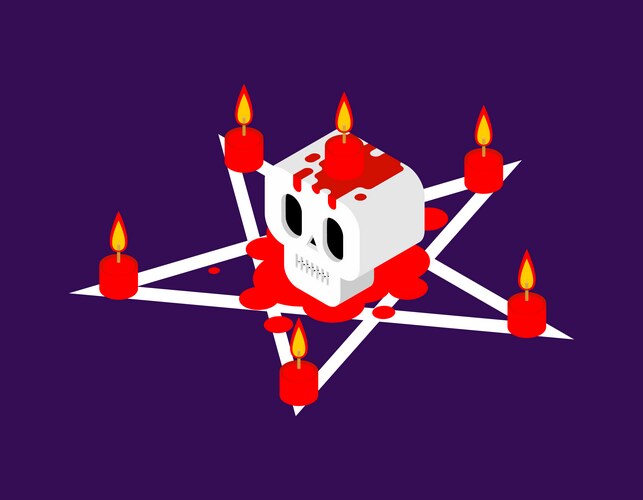 Satanic Pentagram Ritual Vector Image