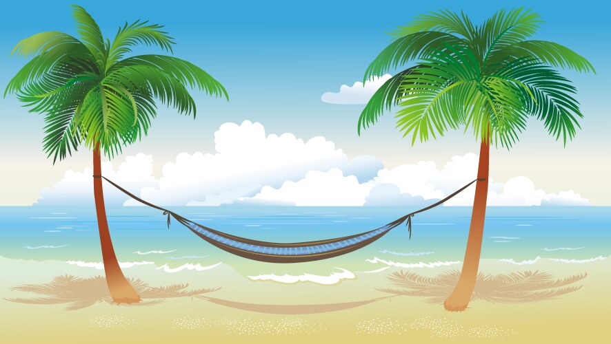 Vectostock Tropical Beach Scene – Royalty-Free Vector | VectorStock