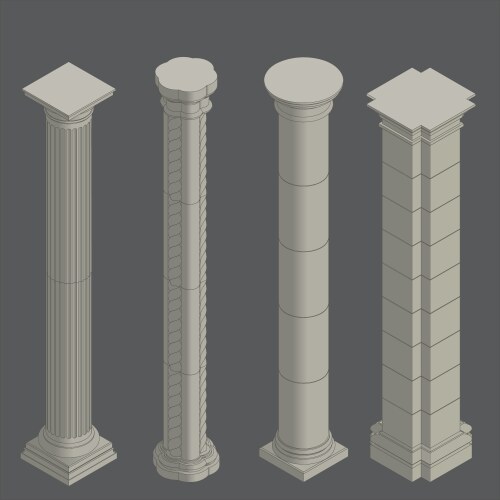 Realistic corinthian column Royalty Free Vector Image