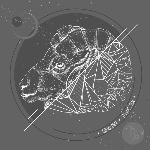 Polygonal Ram - Capricorn Zodiac Vector Image