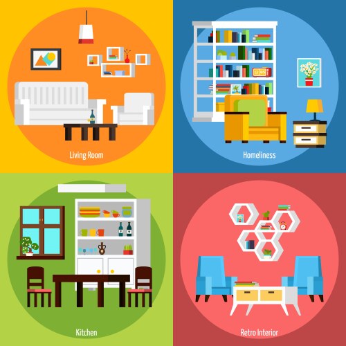 Comfy living room cozy stylish interior in hygge Vector Image
