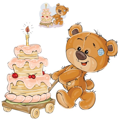 A brown teddy bear rolling vector image