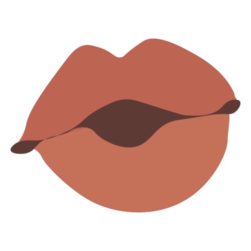 Lips blowing kiss flat icon Vector Image