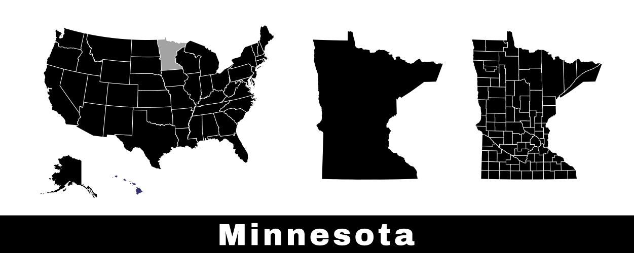 Minnesota State Map Vector Image