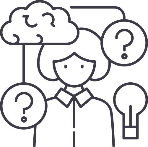 Problem solution icon linear isolated vector image