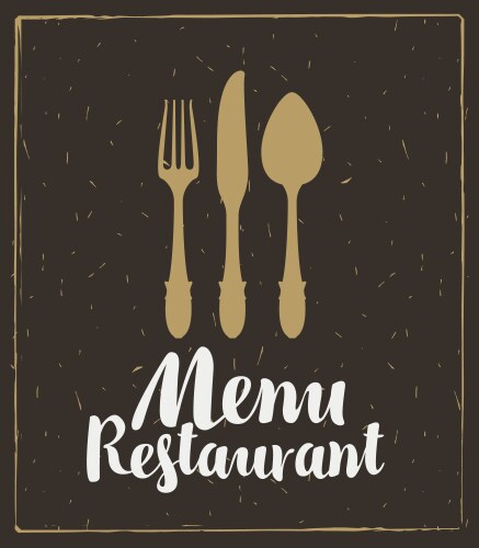 Template for menu card with cutlery Royalty Free Vector