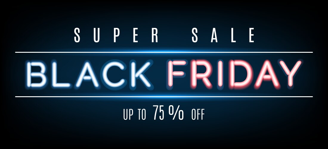 Neon Black Friday Sign Vector Image