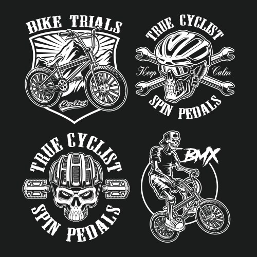 Vintage Bicycle Theme Set Vector Image