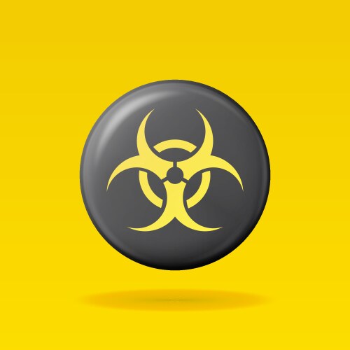 yellow warning danger biohazard sign vector image