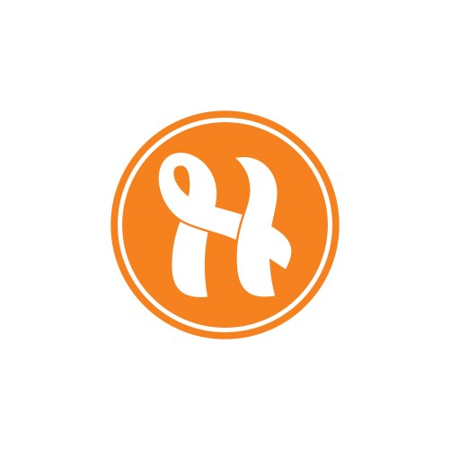 Abstract letters nh linked curves design logo Vector Image