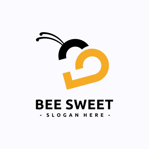 Letter b logo design template bee animal Vector Image