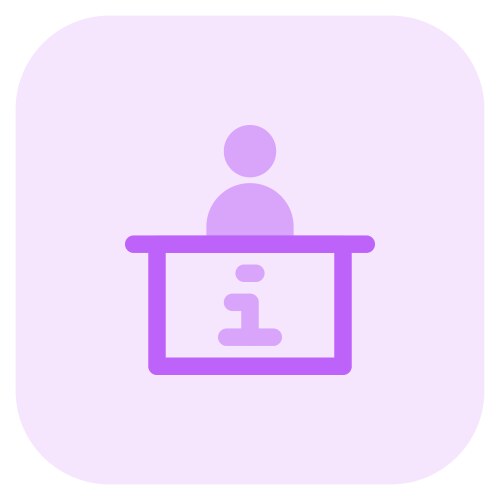 Main hub for assistance and informative guidance vector image