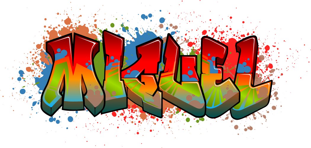 Miguel graffiti name design vector image