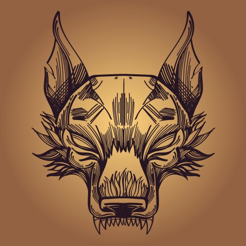 Muzzle of a wolf is an for creating sketches vector image