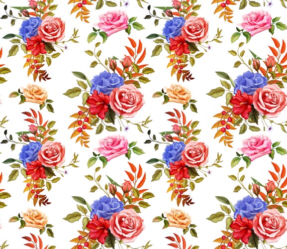 Flower hibiscus rose seamless pattern Vector Image