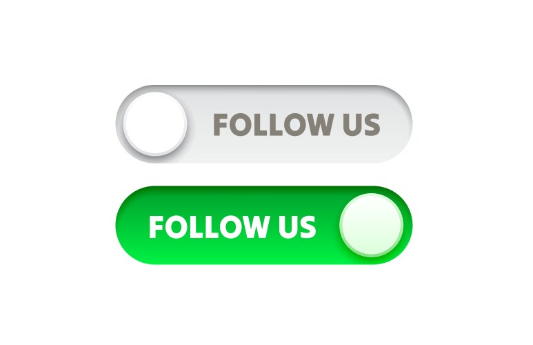 Button follow us off on click web switch vector image