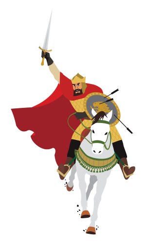King arthur line art Royalty Free Vector Image