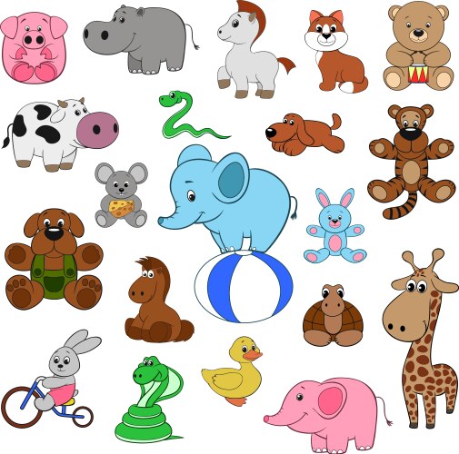 Colorful Animal Collection Vector Image