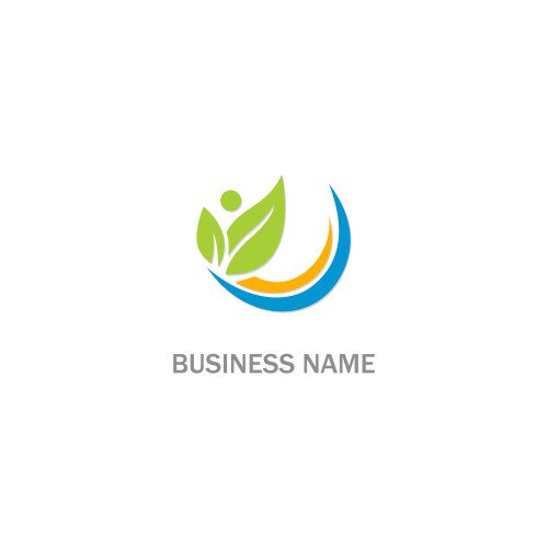 Green leaf lotus organic flower logo Royalty Free Vector