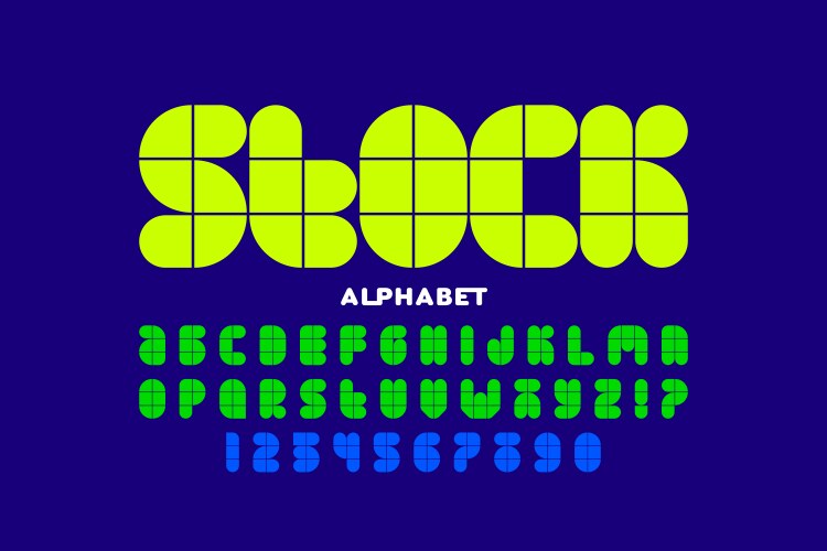 Modular style font alphabet vector image