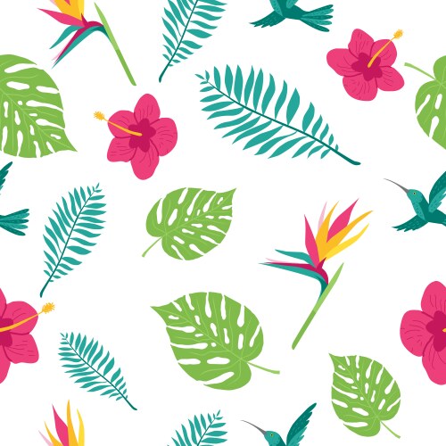 Tropical Floral Pattern Vector Image