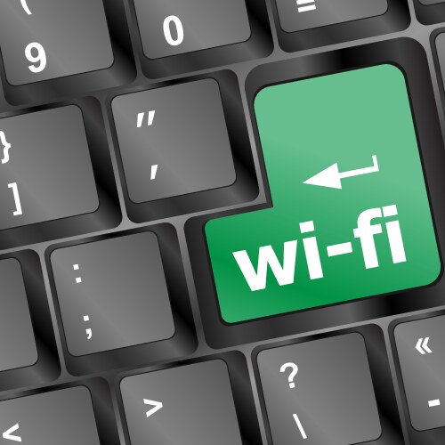 Wi-fi button on computer keyboard vektorbild