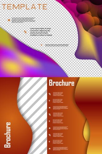 Set of brochure cover with color vector image