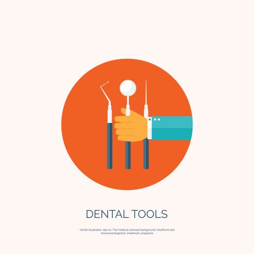 with hand and dental tools vector