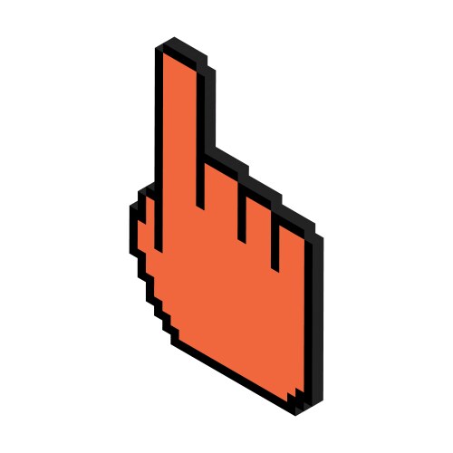 Mouse cursor isometric pixel icon web click vector image
