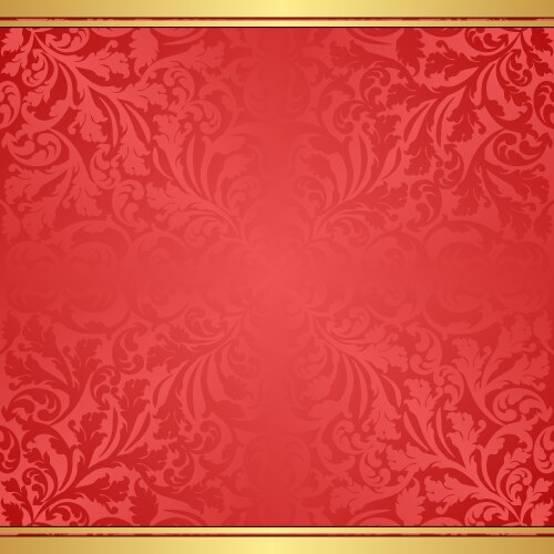 Red background with golden ornament Royalty Free Vector